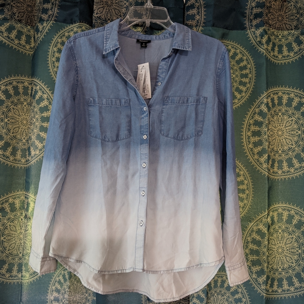 NWT a.n.a Chambray Shirt - Ombre